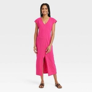Universal Thread Fuchsia V-Neck dress